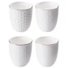 Tokyo Design Studio Handgemachte Porzellan-Becher Nippon Mit Struktur Und Goldrand, 4-er Set 11